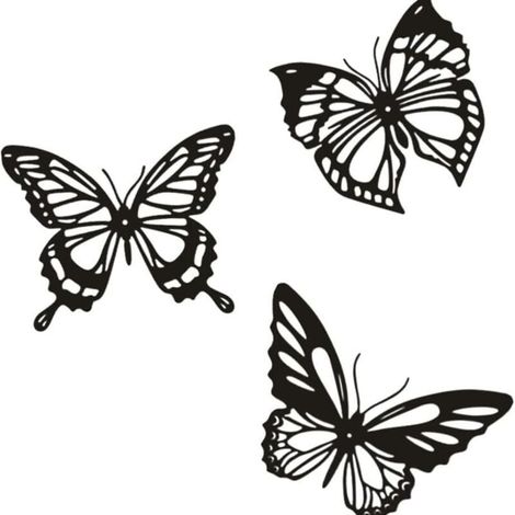 3 PièCes Papillon MéTal DéCoration Murale Noir Papillon MéTal Tenture Murale DéCor Ferme Rustique Maison Bureau Chambre DéCor (1/4)