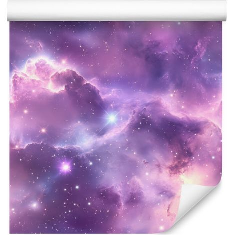 Papel pintado Galaxia en acuarela, violeta y lavanda, Soft Forms, 50x1000 cm (1/5)