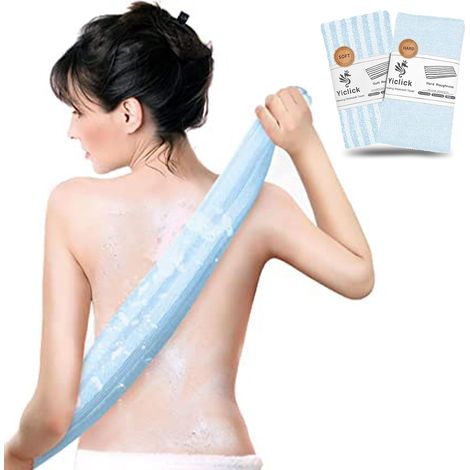 Exfoliating Washcloths - 2 Pack - Body Scrub, Loofah Wash Sponge - Soft Back Brush - For Sensitive and Rough Skin (1/5)