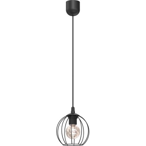 Suspension industrielle noire boule filaire E27 Luminex