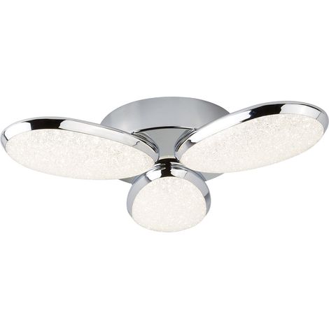 Plafoniera Moderno Lori Acciaio Cromo Vetro Trasparente Led 8W 4000K (1/4)
