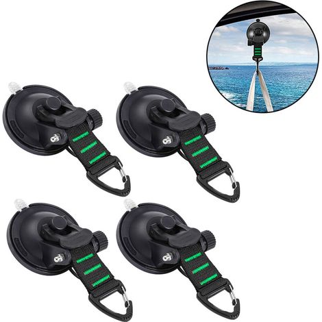 Bardusch-Ventouses robustes (4 pièces) avec crochets - Accessoire de fixation amélioré pour bâche de camping en voiture (1/5)