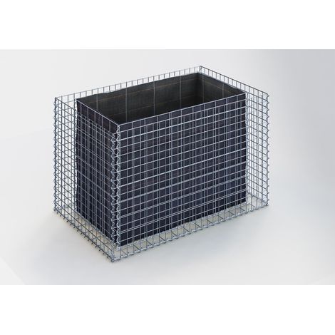 Gabiondeco -Jardinière Gabion. 130 cm x 80 cm x 80 cm (L x H x P). taille des mailles 5 x 5 cm. Épaisseur des parois 10 cm - Made in Germany