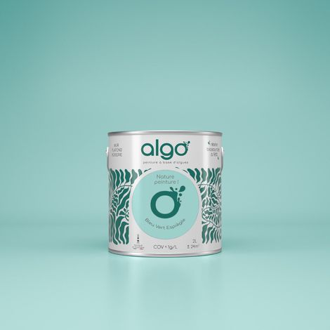 Peinture écologique Algo - Bleu-Vert Espiègle - 5L / Satin (1/4)