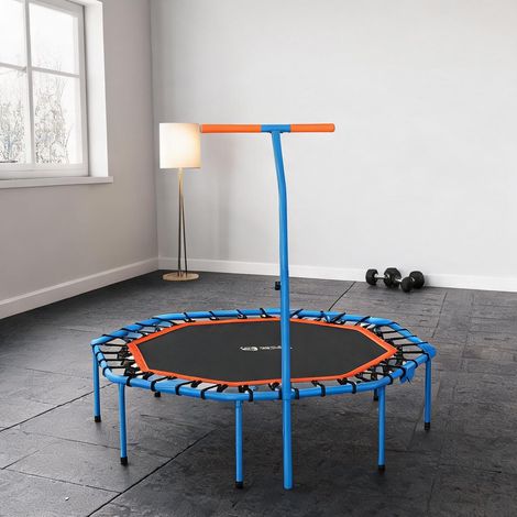 Trampoline d'intérieur à guidon réglable 128 cm pliable (1/5)