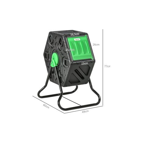 Composteur rotatif 65 L en plastique avec couvercle et ventilation, résistant aux intempéries, pour jardin, cuisine et balcon (1/5)
