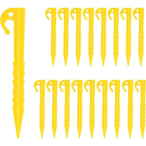 Plastic Tent Pegs, 20 Pieces Spiral Tent Stakes, 14.5 cm Plastic Tent Pegs, Camping Pegs, Ground Hooks, Beach Grass Ground Pegs (1/5)