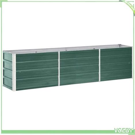 Lit surélevé de jardin - FAFEICY - 240 x 40 x 45 cm - Acier galvanisé - Vert - Résistant aux intempéries (1/5)