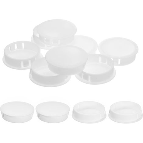 12Pcs Bouchon de Trou en Nylon, 37.5-38mm Diamètre de Trou Bouchon d'étanchéité Rond Souple et Flexible de Verrouillage Bouchons en Caoutchouc pour Bouteille, Tuyau, Cuisine, Blanc (1/5)