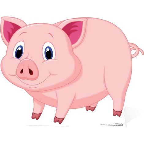 Figurine en carton Cochon rose a.k.a Glücksschwein 60 cm