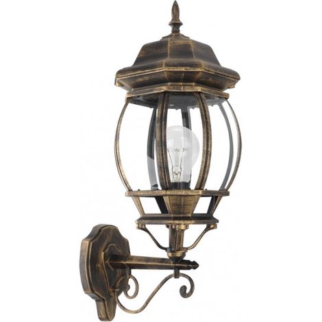Caelum Aluminium Außenwandleuchte 1xe27 schwarz/gold 54x19x28 cm ip44