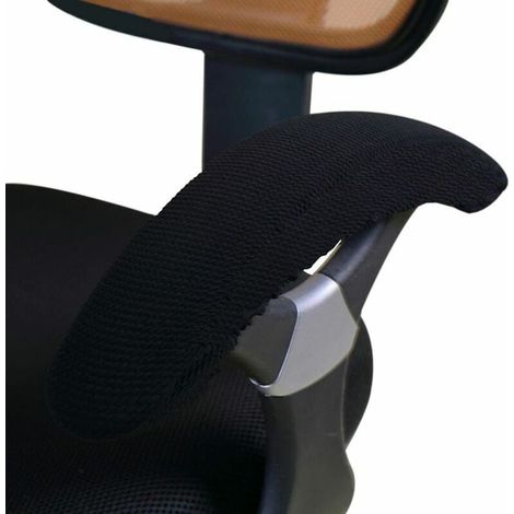 Tigrezy - 1 par de fundas para reposabrazos de silla de oficina o escritorio, cojín para codos, para silla gaming, color negro (1/5)