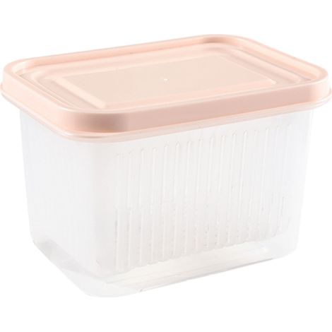 1 boîte de rangement égouttoir, couvercle hermétique, PP, 13 x 9,5 x 9 cm, beige, pour oignons verts, gingembre et ail (1/5)