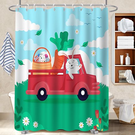 Rideau douche imperméable polyester 180x180 Étanche rideau imperméable pour préparer la maison avant l’arrivée d’invités (1/5)