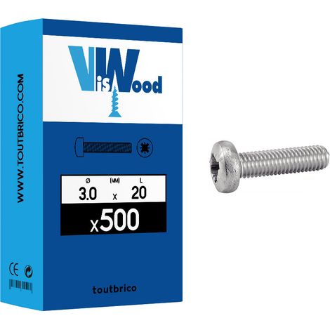 Vis acier zingué DIN 7985 - Viswood - 3 - 20