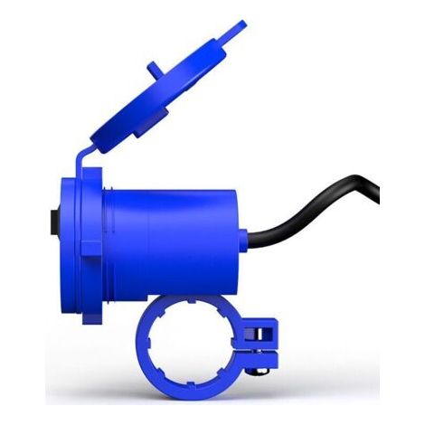 BleuChargeur Usb Moto éTanche 12v,Support De Guidon Moto Universel Chargeur Moto Usb éTanche Charge Moto Rapide 5v/2.1a Pour Le Chargement De Gps, Chargeur De TéLéPhone Portable (1/3)