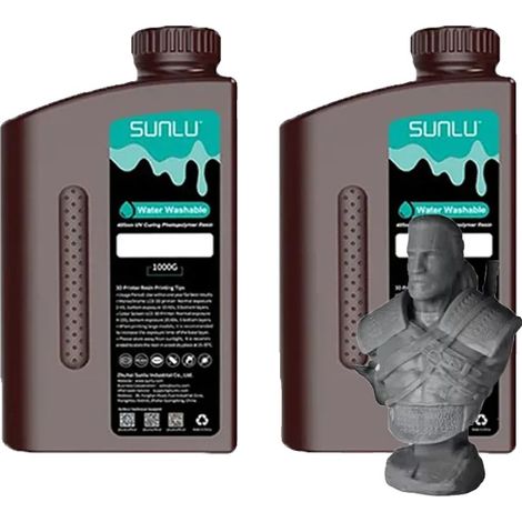 3D-Druckharz, wasserwaschbar, schnell härtend, Wasser-Wasch dunkelgrau (1/2)