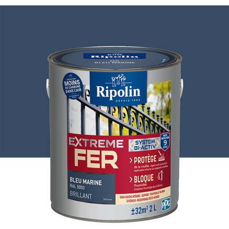 Peinture Fer RIPOLIN Extreme Fer Bi-Activ Bleu marine 2 L (1/4)