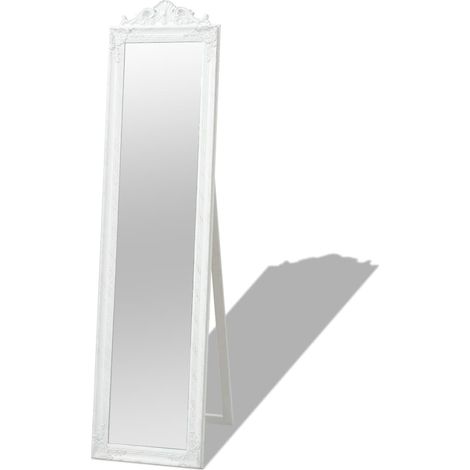 FIMEI Miroir sur pied Style baroque 160 x 40 cm Blanc (1/5)