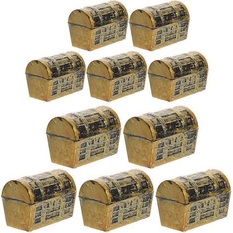 Set mit 10 Mini-Piratenschatzkisten, Vintage-Schmuckkästchen im Piratenstil, Geschenkidee für Rollenspiele und Partys – 5,80 x 4,20 x 3,50 cm (1/4)
