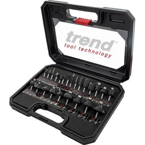 Ensemble de démarrage de 24 fraises pour routeur, tige de 1/4 pouce, pointe en carbure de tungstène, étui de rangement inclus, SET/SS24X1/4TC (1/4)