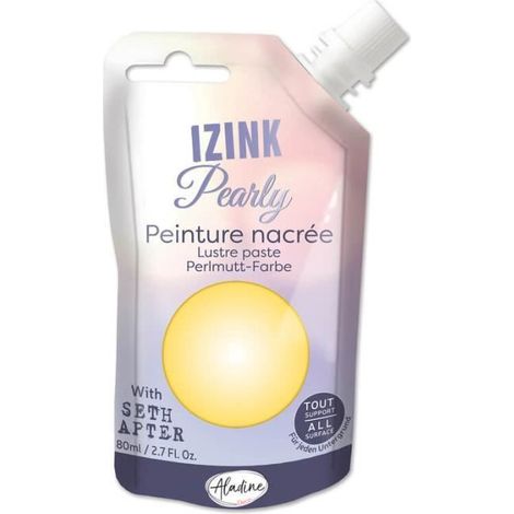 Peinture - Izink - Pearly - Jaune pastel - 80ml - Multi-supports crémeuse (1/2)