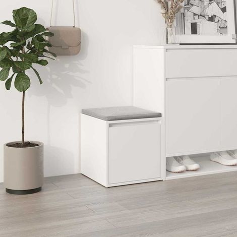 vidaXL Cajón taburete madera contrachapada blanco 40,5x40x40 cm (1/5)