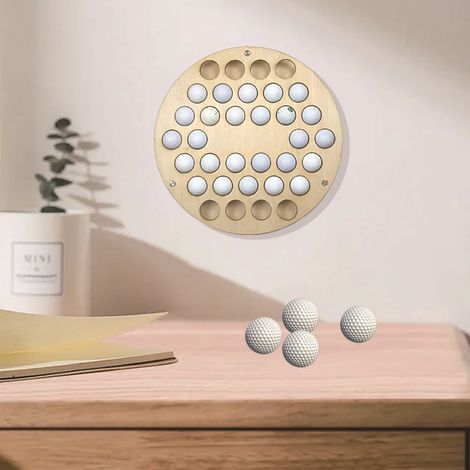 Display Frame - Circular Frame - 34 Holes - Wooden Wall Rack - 400 x 400 mm - For Decorative Items or Hooks - 1 Piece (1/4)