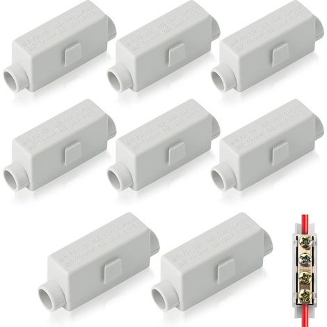 Durchgangsverbinder, 8 Stück Hauptleitungsabzweigklemme, 2 polig 100A 1000V Stoßdraht-Klemmblock für 2,5-16mm² Kabelverbinder Klemmleiste Doppelschrauben Klemmblock für Elektroinstallation (1/5)