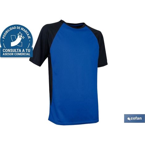 T-shirt Pilote traspirante, blu e nera, 160 g/m², taglia XL