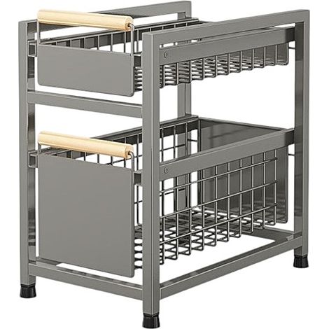 Organisateur de cuisine avec 2 paniers coulissants en acier 24,5 x 39 x 42 cm (1/5)