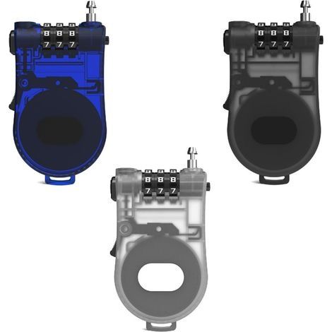 Lot de 3 cadenas à combinaison à 3 chiffres avec câble rétractable, longueur réglable jusqu'à 1 m, bouton de réinitialisation de mot de sse, facile à utiliser, convient pour sac de voyage (1/5)