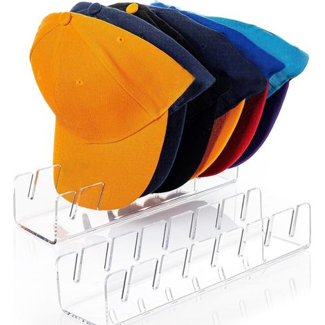 Lot de 4 Présentoirs Casquette Sport Idéal, Accessoire Acrylique Stand Chapeau Étudiant, Décoration Boutique Rangement, Transparent Empilable (1/5)