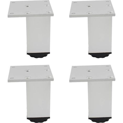 Pieds de meubles carrés, blancs, 6,86,86 cm, 4 pieds réglables en alliage d'aluminium, pieds de canapé. (1/5)