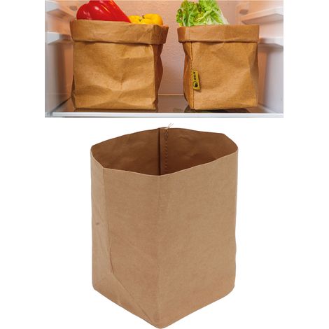 Sachet de Stockage Kraft Lavé Imperméable - Pot de Fleurs et Rangement pour Aliments, Fruits, Légumes, Cosmético (1/5)