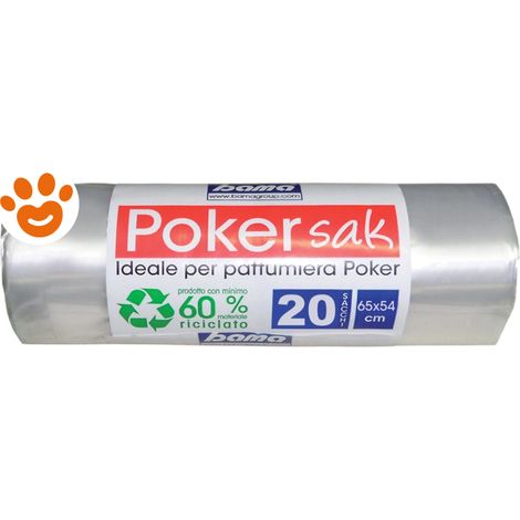 Bama Poker Sak 20 Sacchetti Per Pattumiera (65x54) - Confezione 20 Pezzi -