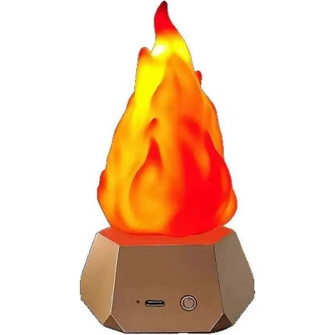 Veilleuse effet flamme 1200 mAh rechargeable par USB, veilleuse feu de camp sans flamme, 3 modes de clignotement, décoration pour le camping en extérieur (1/5)