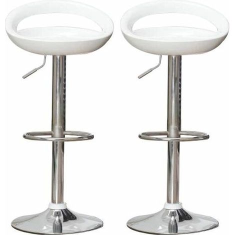 WYCTIN®Lot de 2 tabourets de bar ABS Blanc Pivotant et réglable en Hauteur 59 cm - 80 cm, Chaise de Bar (1/5)