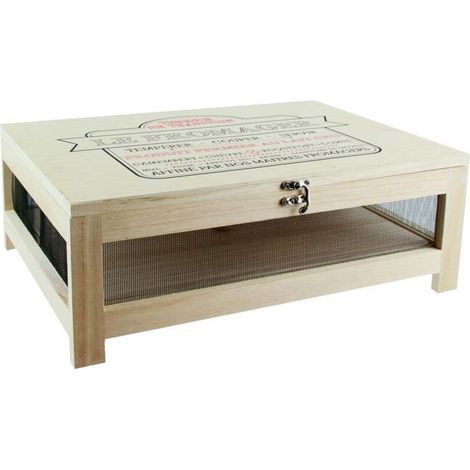 Cave à fromage en bois brut clair avec plateau amovible – Fermoir sécurisé – Conserve les saveurs des fromages affinés – Totally Addict (1/5)