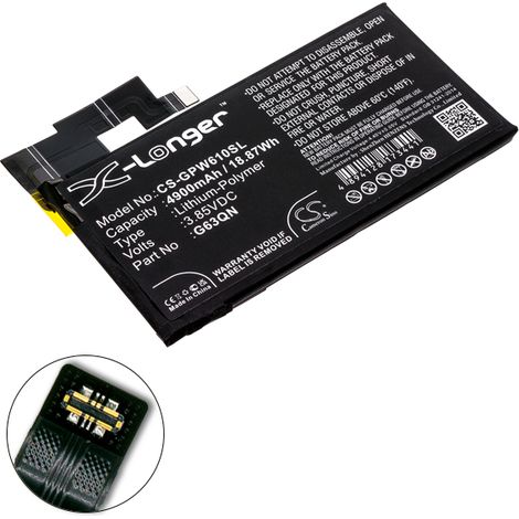 NX - Batterie téléphone, smartphone, GSM pour Google 3.85V 4900mAh - G63QN (1/4)