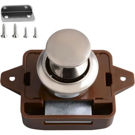 Serrures à bouton-poussoir pour meubles de camping-car, armoires, yachts, bateaux et tiroirs. (1/4)