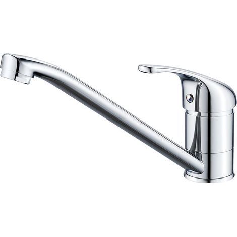 Robinet Cuisine Monocommande, Mitigeur Cuisine Orientable à 360°, Robinets d'évier de Cuisine Aciers Inoxydables, Commande de Chaud et de Froid, Chromé (1/5)
