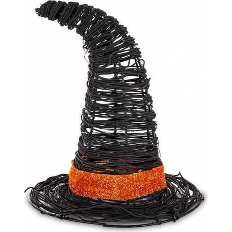 Cappello decorativo a LED, decorazione a LED nera, arancione 25x22x22 (1/5)