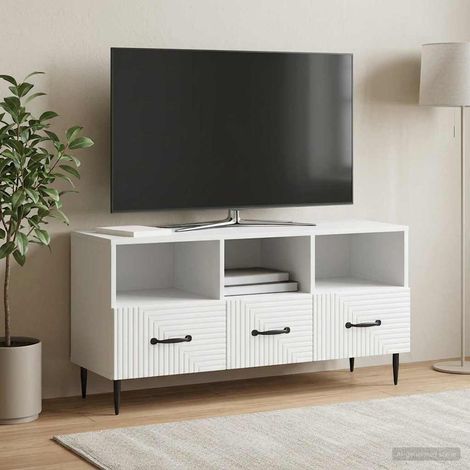 TV-Schränk mit Schubladen Weiß 102 x 34,5 x 50 cm Holzwerkstoff (1/5)