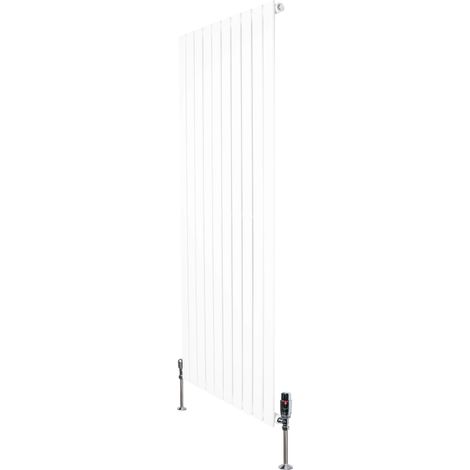 Flat Single Column Radiator – 1600mm x 700mm & Valves – White (1/5)