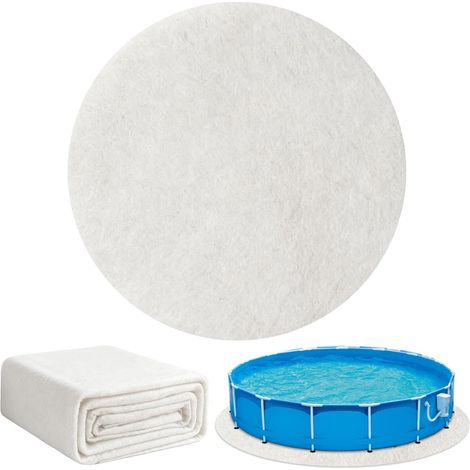 Bâche de sol pour piscine, tapis de protection, tapis de piscine de 2,5 m, tapis de protection de sol de piscine, empêche les trous et prolonge la durée de vie du revêtement (arrondi, blanc) (1/5)