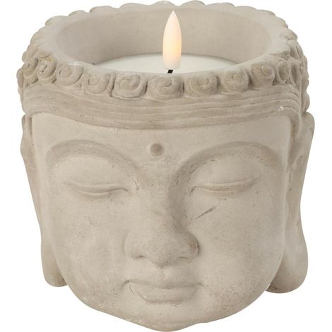 LED-Kerze in Buddha-Kopfform, 13,5 x 13 cm (1/3)