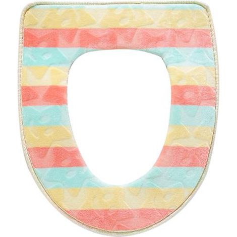 Coussin De Siège De Toilette En Polaire - Imperméable Et Lavable - Pour Salle De Bain Domestique - Beige - 1 Pièce