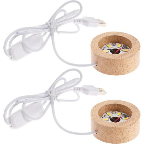 Socle en bois pour présentoir à boule de cristal, chargement USB, (1/5)