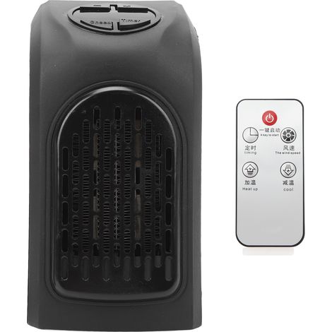 Petit radiateur silencieux 400W ABS PTC avec minuterie, chauffage uniforme LED, portable électrique pour chambre, prise US 110V. (1/5)